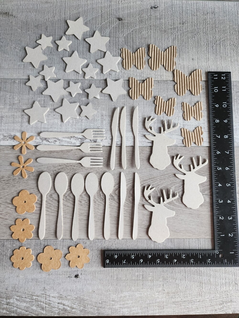 Scrapbook Craft Card Journal 3D Embellishment LOT - Deer Hunting Silverware +